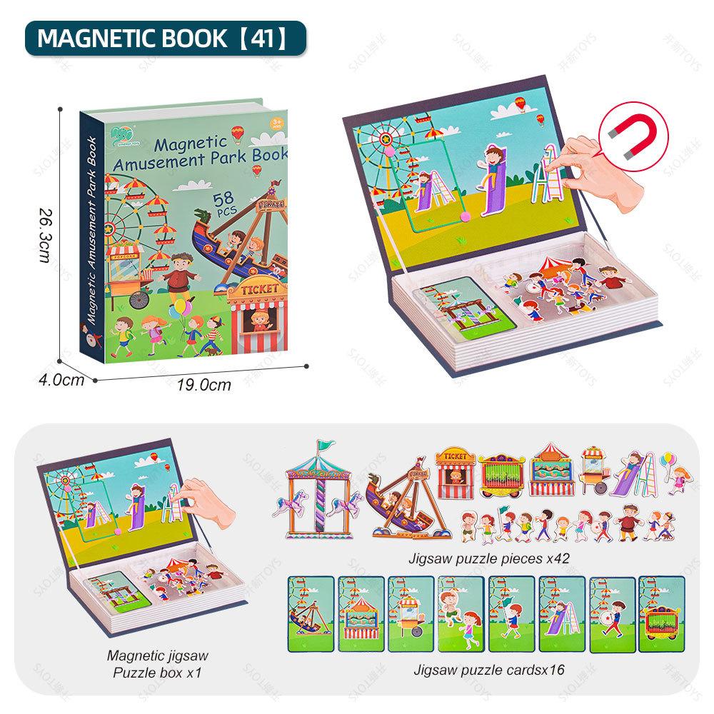 Neues Interessantes DIY-Puzzle für Kinder Magnetisches Zauberbuch-Serie Magnetischer Aufkleber für Kinder Spielzeug für die frühkindliche Bildung Chri