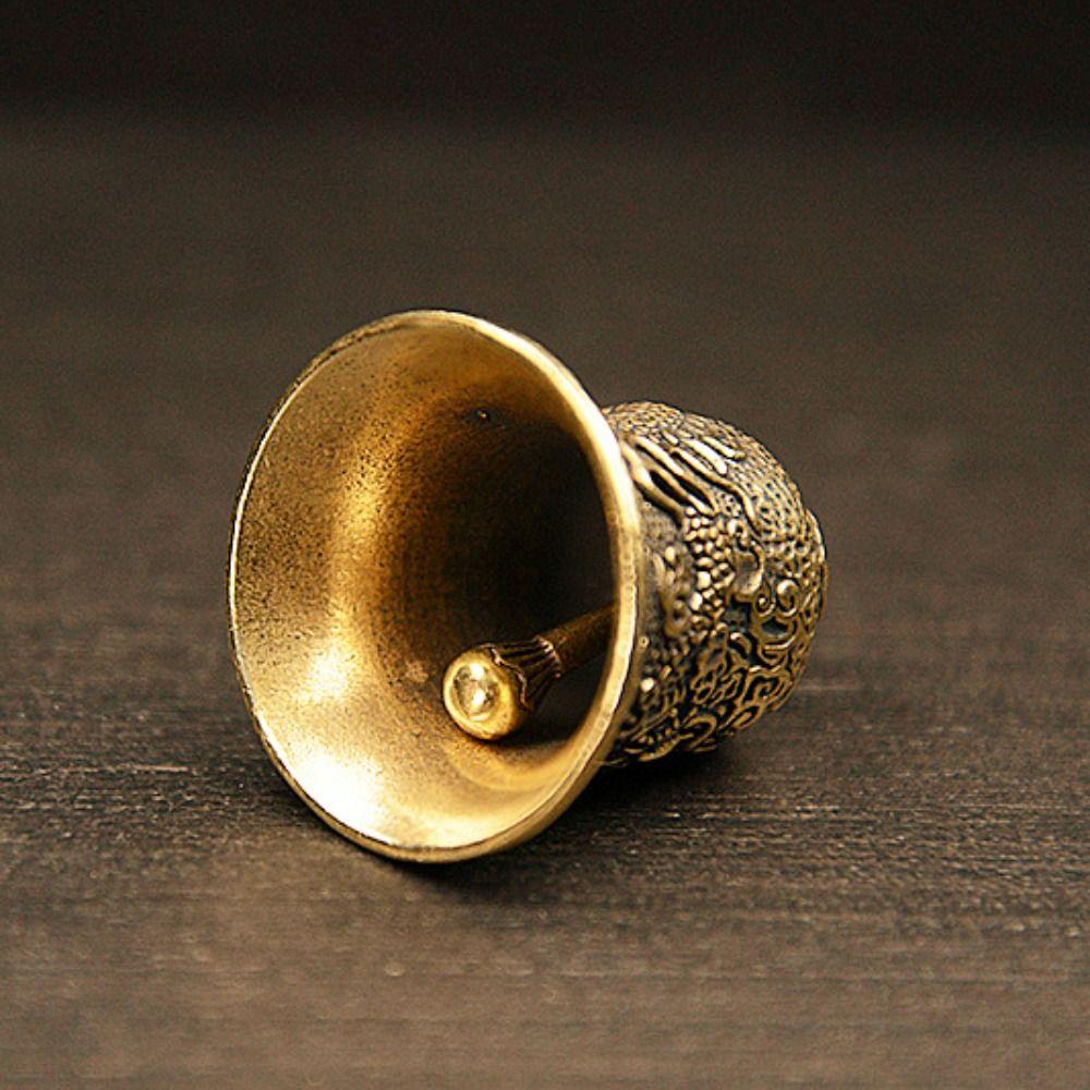 Exquisite Biker Good Luck Charm Carved Dragon Totem Evil Spirit Trap Bell Bronze Bell  Men's Gift