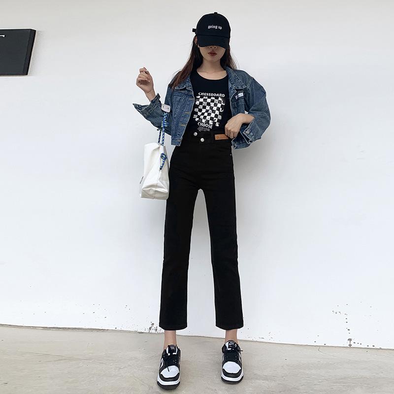 Jeans for Women In Autumn, Slim High Waist, Cropped Pants for Women In Autumn, Versatile Slim Fit and Loose