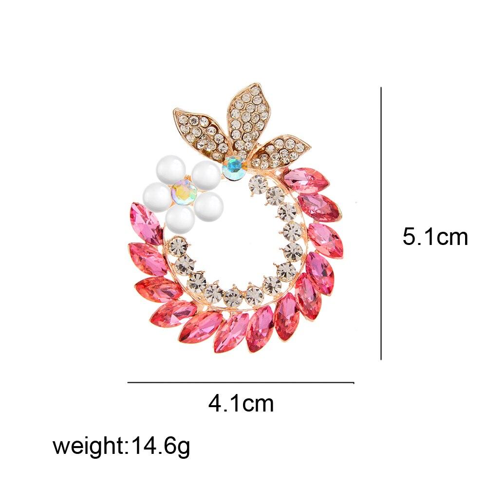 Blucome Broches de Flores de Pedrería Para Mujer Elegante Pin de Boda Corsage Joyería de Invierno 5 Colores Disponibles Alta Calidad