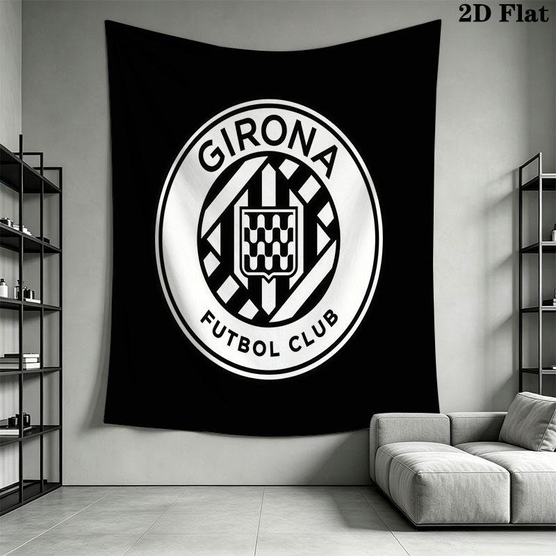 Girona FC poster Wall Hanging Printed Fabric Blanket Decorative Tapestries for Bedroom Living Room Home Decor