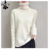 Women's Fashion Casual Fall Winter Solid Color Print Long Sleeve High Neck Sweaters