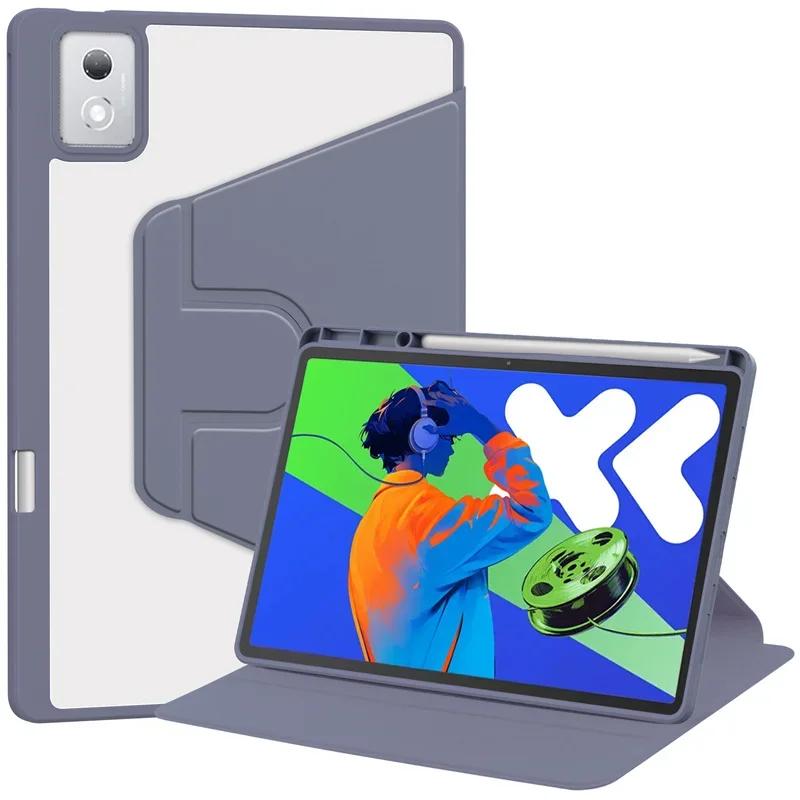 Custodia per Lenovo Idea Tab Pro con Portapenne Rotante a 360° Acrilico Trasparente Rigida Tablet Coque Per Idea Tab Pro 12.7 tb373fu Custodia