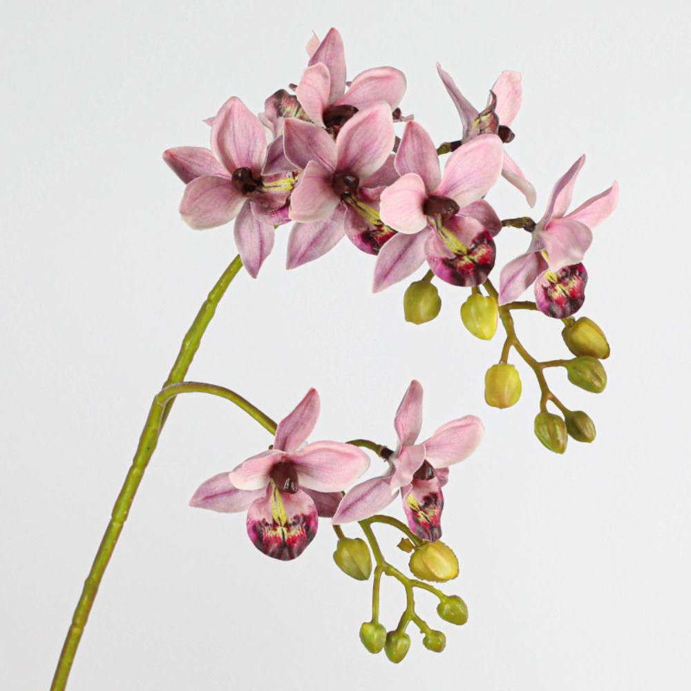 2 Fork Artificial Butterfly Orchid Flower Realistic Fake Flowers  Balcony Decor