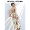UR Women's Polka Dot V-Neck Tied Mini Dress