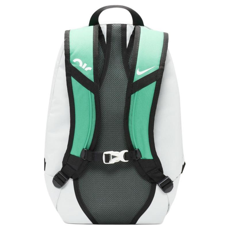 Nike Polyester With Nylon Backpack Unisex Light Silver & Vintage Green & Summit White Casual