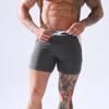 New Men's High-End Quick-Dry Plus Size Double-Layer Tie-Up Swim Trunks