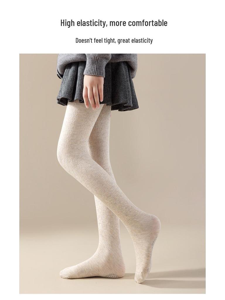 Girls' Thin Fleece Dance Tights: Warm, Thickened White Pantyhose for Autumn/Winter