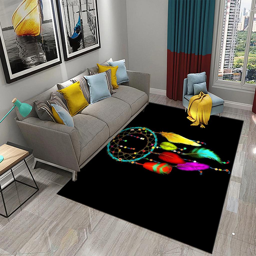 3D Traumfänger Teppiche Böhmischer Stil Bereichsteppich für Badezimmer Küche Eingang Rutschfeste Matte Schlafzimmer Wohnzimmer Dekor Bodenteppiche