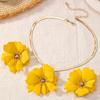 Conjunto de Collar y Pendientes de Aleación con Colgante de Flor Moderno y Elegante