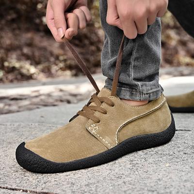 2024 Hand Sewn Leather Soft Sole Shoes for Men Light Outdoor Non-slip Mountaineering Casual Shoes Slip-On Driving Loafers Men