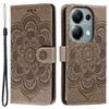 For Xiaomi Poco M6 Pro 4G/Redmi Note 13 Pro 4G Case PU Leather Mandala Imprinted Design Wallet Phone Cover