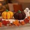 Indoor Fall Party Supplies Handmade Resin Pumpkin Figurine Halloween Decor, Simulated Knit Tabletop Statue, Ornaments Mini Holiday Ornament