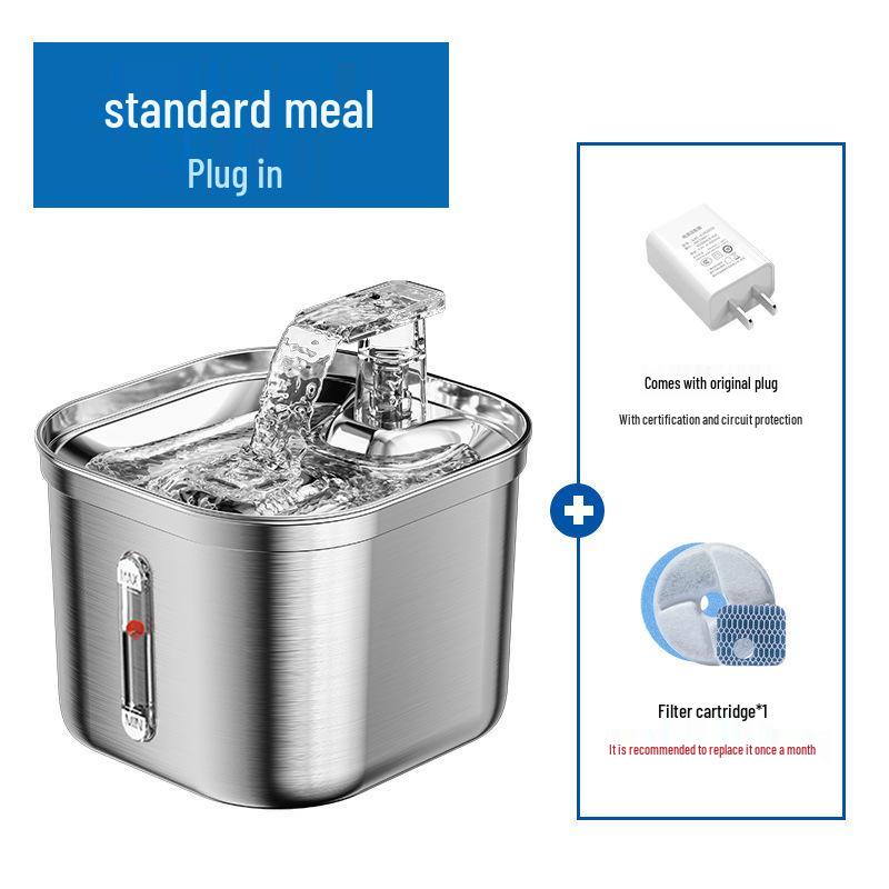 Stainless Steel Automatic Pet Water Fountain with Smart Sensor and Filtration for Cats and Dogs