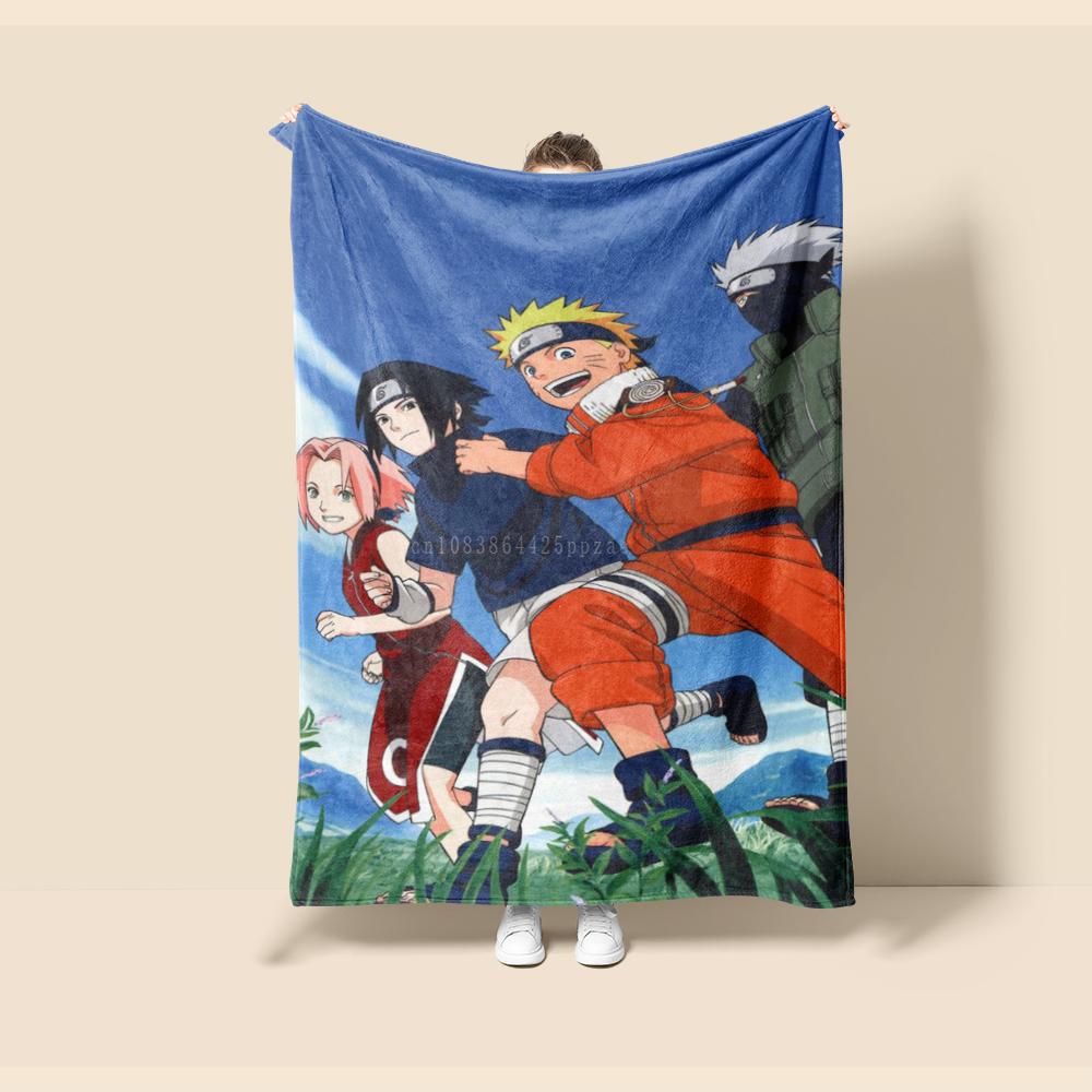 Flannel Blanket Blanket,Naruto Cartoon Sofa Winter Comfort Soft Fluffy Luxury Blanket Adult Home and Decor Microfiber Bedding