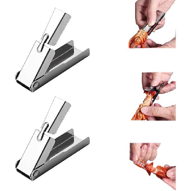 Crawfish Peeler Tool, Stainless Steel Crawfish Tail Peeler Tool, Crawfish Sheller Seafood Tool, Efficient Easily Peeling Shrimp Tails, Crawfish Tail 2PCS