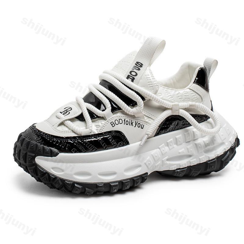 

Модная Новая Обувь на Толстой Подошве, Увеличивающая Рост, Мужская Повседневная Обувь 2025 Весна, Цветная, Удобная, Модная, Низкие Массивные Кроссовки 39 белый