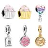 Happy Birthday Card Cake Charm Beads Dangle Fit Original Snake Copper Bracelet Necklace Beads For Diy Jewelry Women Gift