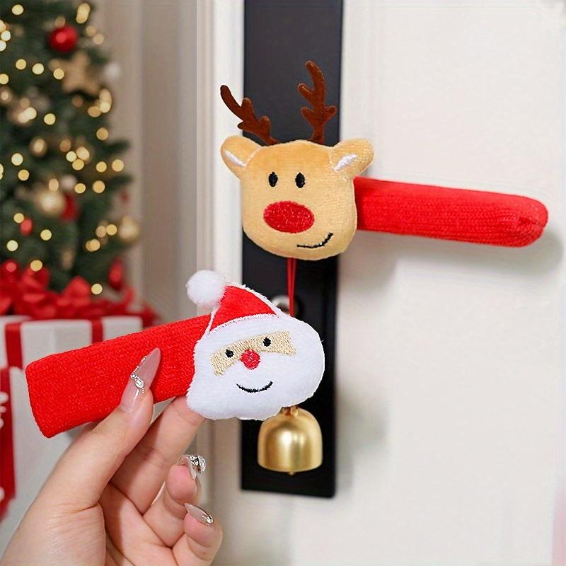 1/4pcs Christmas door handle decorations, Santa Claus door handle gloves,Christmas tree decorations,room covers home accessories