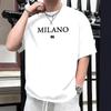 Summer Fallow Men's  Cotton Summer Fashion Loose Size Letter Printed Shirt