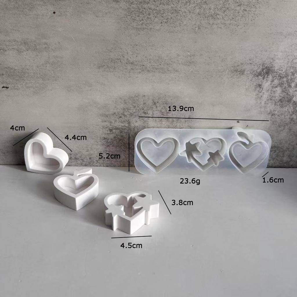 Heart Shaped Key Pattern Ornaments Silicone Mold Keychain Plaster Mold Plaster Drip Decoration Molds