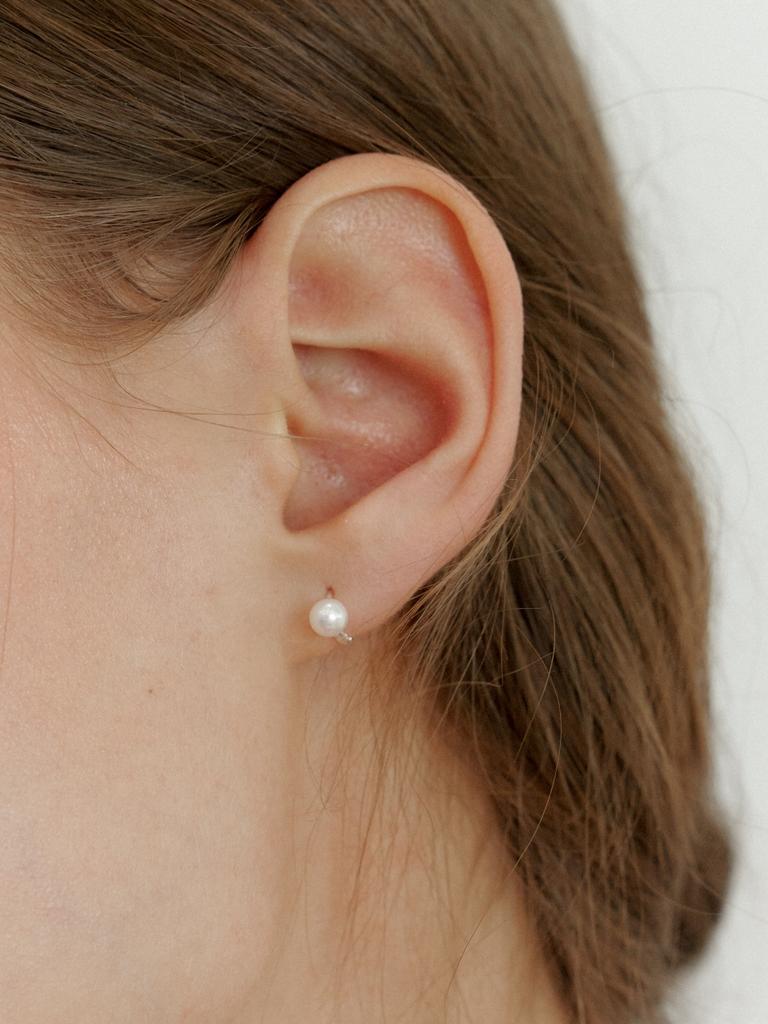 Love Me Monster [Silver] Petit Pearl Ring Earrings