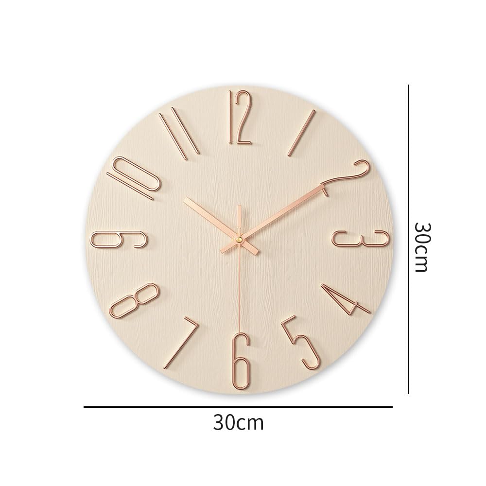Living Room Wall Clock Simple Wall Hanging Home Creative Clock Fashion Decoration (Rose Gold)