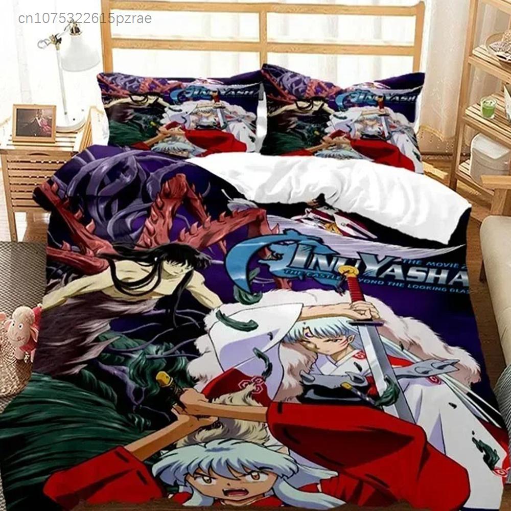 3D Print Anime Inuyasha Duvet Cover Sesshoumaru Bedding Set Double Twin Full Queen Kids Bedclothes Quilt Cover