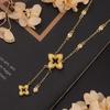 TikTok-Style Four-Leaf Clover Diamond Bracelet: Women's Luxurious Gold-Tone Titanium Steel Jewelry