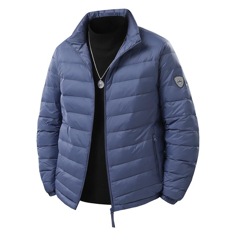 Lightweight White Duck Down Down Jacket for Men's Casual Windproof Hooded Short Warm Jacket Clothes