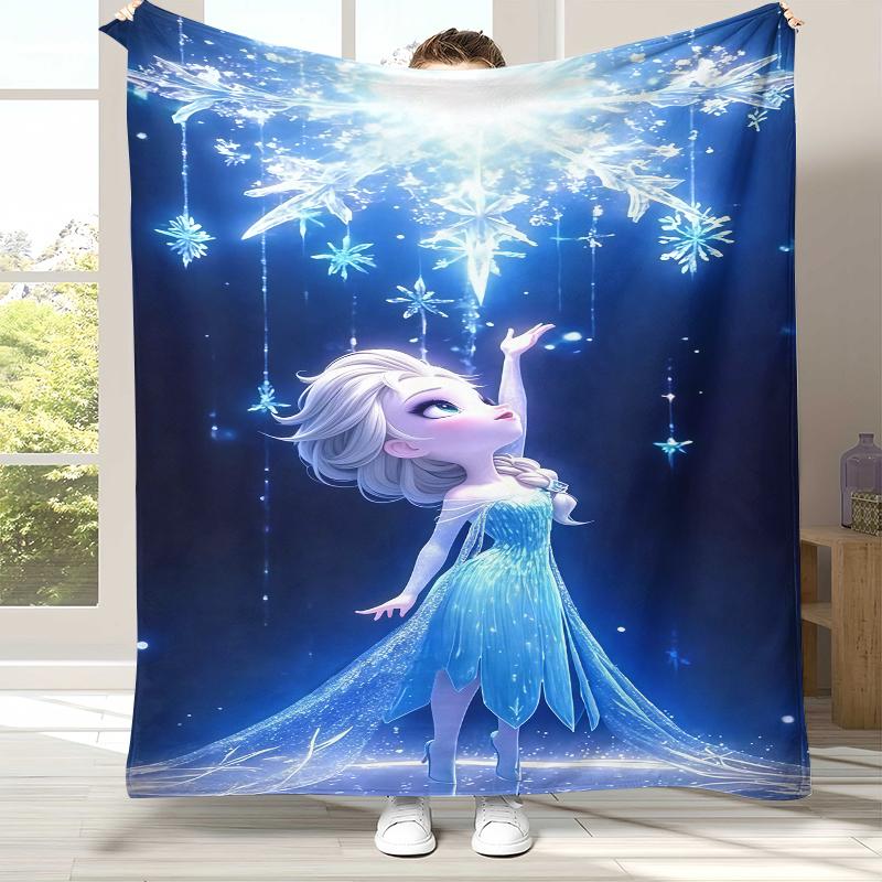 

Cartoon F-Frozen girl Flannel Blanket,Ultra Soft Warm Plush Throw for Home Bedroom Bed Sofa Cover Camping Picnic gift kids 75x90cm