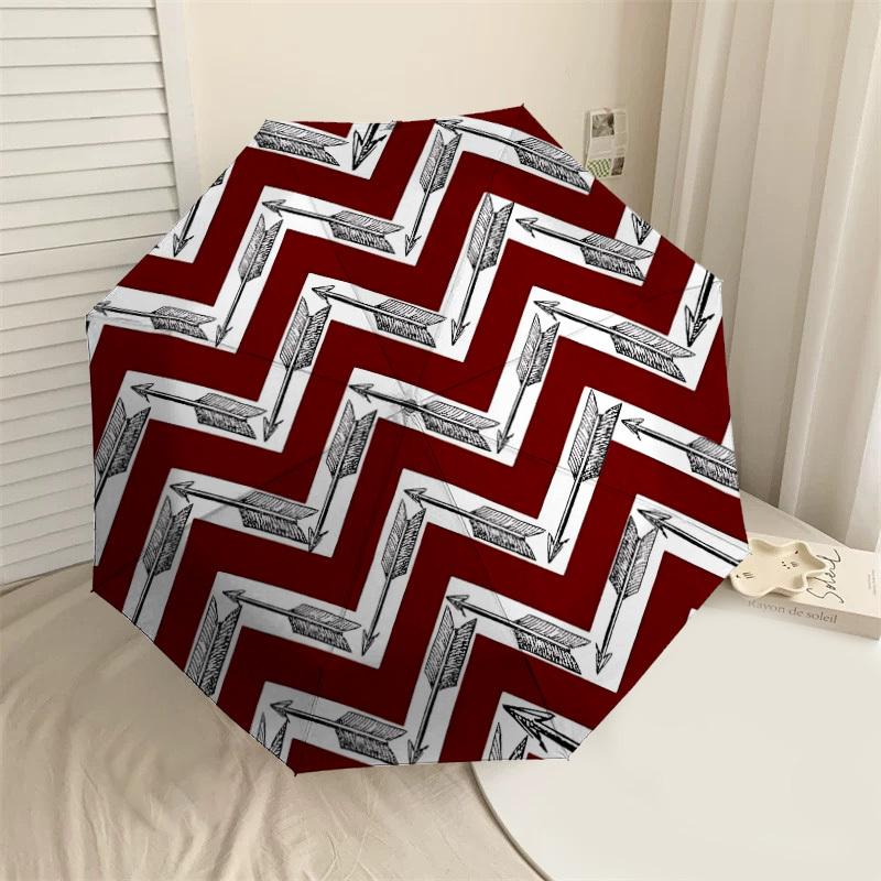 

1PC Arrows Zigzag Umbrella-9-Rib Reinforced, Automatic Open, Lightweight & Durable, Cute Fashion Accessory for Outdoor-P0730
