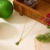 Stainless Steel Colorful Oil Drop Pendant Necklaces Enamel Christmas Tree Bell Santa Snowflake Necklace for Women Jewelry Gift