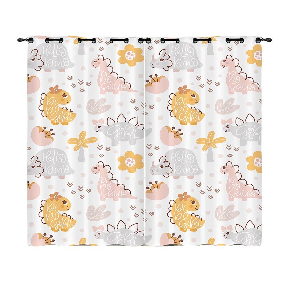 Curtain Cute Illustration Curtain Digital Printing Blackout Curtain No Punching