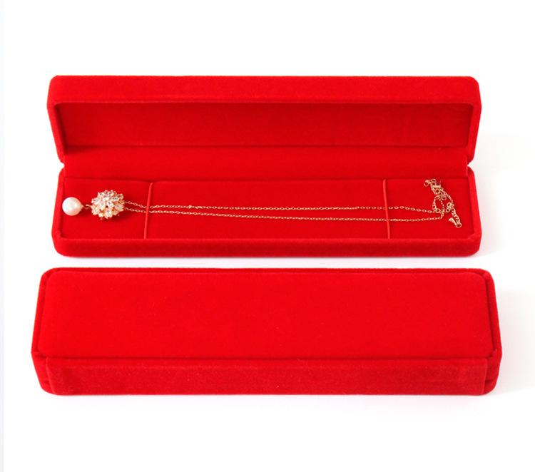 Red Wedding Jewelry Gift Box for Rings, Pendants & Necklaces - Elegant Gold Ornament Packaging