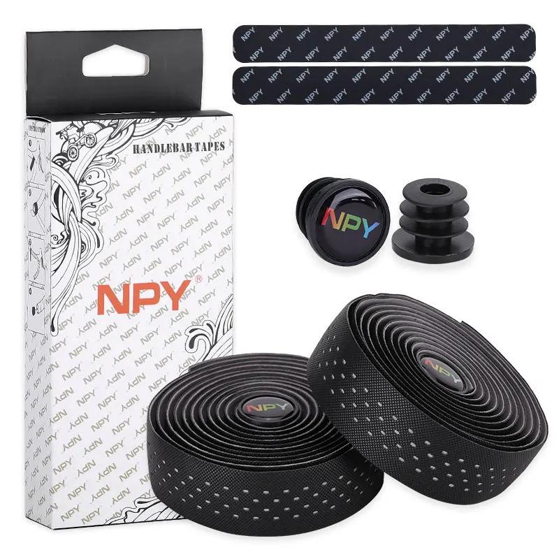 Road Bike Bar Tape Breathable Bicycle Bar Tape EVA/PU Anti-Skid Shock Absorber Bike Wrap Tape with 1 Pair Bar Plugs