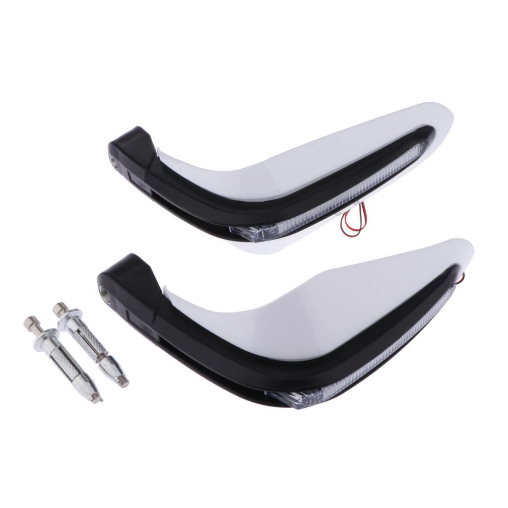 1 Pair Motorcycle Handlebar guard of hand with LED Protectors for ATV Motocross Bike , White