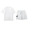 Li Ning Logo Letter Round Neck Breathable Short Sleeve T-Shirt Mid Waist Shorts Casual Sports Set Unisex Sets AHSS549-2+YKSV197-1