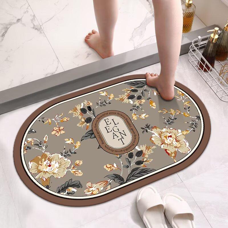 Bathroom Cabinet Diatom Mud Door Absorbent Foot Mat Quick Drying Non-slip Floor Mat Toilet Toilet Door Mat Carpet