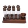 Kaffeebohnen Aufbewahrungsröhrchen mit Walnuss Holzständer Luftdicht 8 Stück Röhrchen Glas Dosier Kaffeebohnen Keller für Zuhause Geschäft Bar
