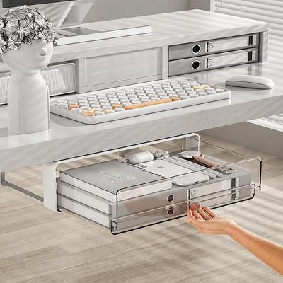 Under-Desk Large Capacity Invisible Storage Drawer for Office Desk - No Drilling Required
