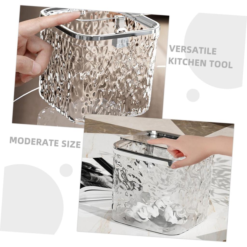 Hair Accessories Organizer Clear Hair Tie Organizer with Lid Desktop Storage Box Multifunctional for Laundry Pods Cotton Swab