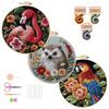 IUHUI Embroidery Kit for Advanced Adults Lovely and Beautiful Animal Patterns DIY Hand Embroidery 3 Sets with 3 Hoops Hedgehog 3-Pack - (Innocent