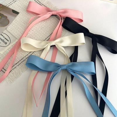 Pasadores para el cabello con lazo y borla larga, horquillas con lazo de balletcore, estudiantes creativos