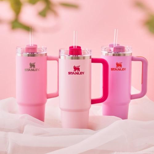 STANLEY H2.0 Vacuum Quencher, 0.88L Flamingo Design, 880ml Capacity, Insulated, Durable, with Straw, Perfect for Summer, Outdoor Activities, Dishwashe