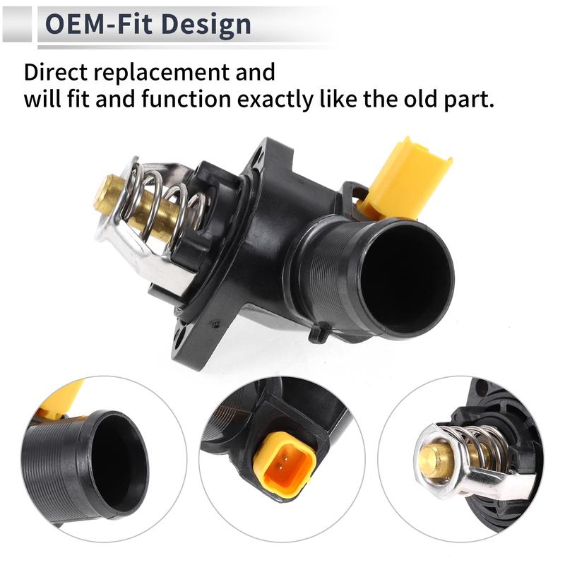 X Autohaux Engine Coolant Thermostat Housing Assembly for Peugeot 1007 2005-2017