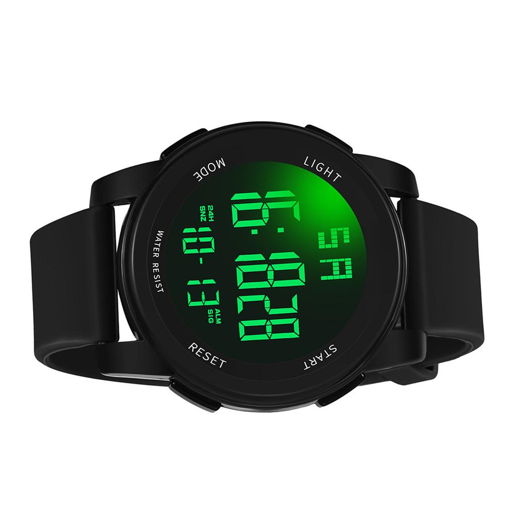 Digital Sports Watch Glass Waterproof Luminous Backlight Digital Watch with Adjustable Strap for Men