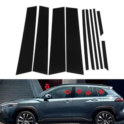 Car Window Pillar Decorative PC Trim B/C Pillar Stickers,Auto Exterior Accessories For Toyota Corolla Cross 2021-2026