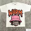 Streetwear Unisex Cotton TShirt Featuring Edgy Cartoon HipHop Design and CALM Graffiti Text HipHop Style Top