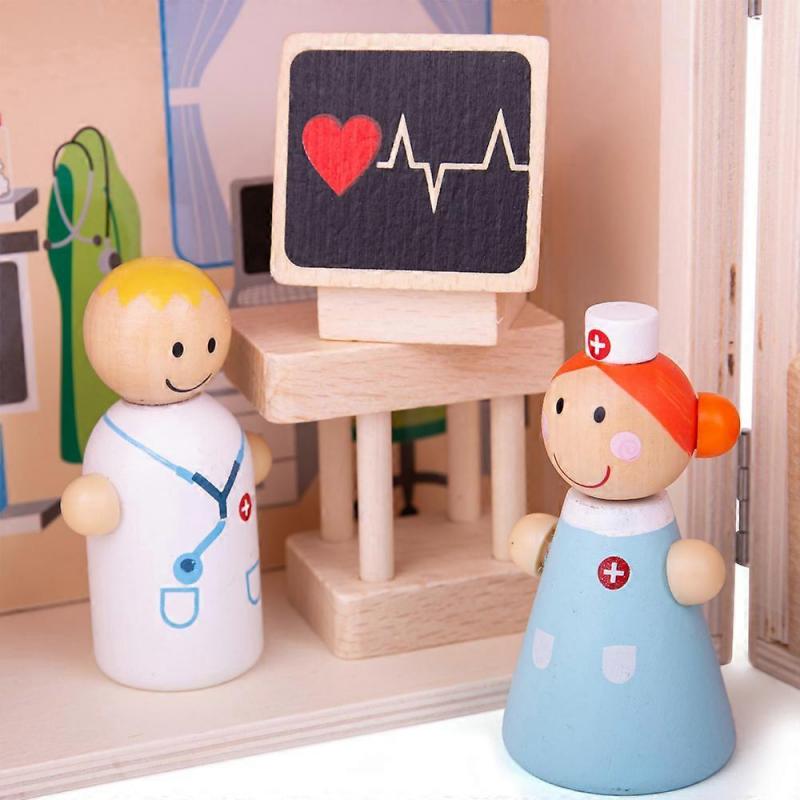 Bigjigs Toys Wooden Mini Hospital Play Set Toy